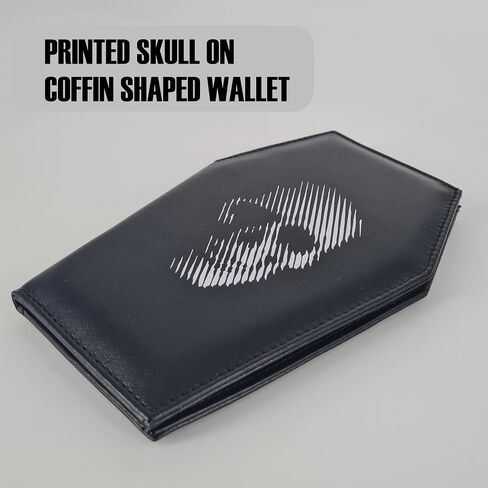 Skull Wallet - Coffin shaped Goth accessories or Coffin Purse for Men and Women - Black Vegan Horror Wallet in Saudi Arabia