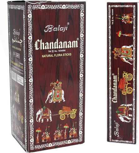 Balaji Chandan Pure Mysore Sandal Mild Incense Sticks, (12 Units x 15 Sticks), Brown,11 x 9.7 x 25 cm in Saudi Arabia