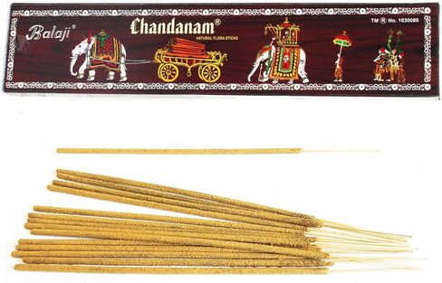 Balaji Chandan Pure Mysore Sandal Mild Incense Sticks, (12 Units x 15 Sticks), Brown,11 x 9.7 x 25 cm in Saudi Arabia