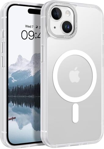 حافظة BENTOBEN لهاتف iPhone 15، حافظة هاتف iPhone 15 [متوافقة مع MagSafe]، غطاء مغناطيسي شفاف غير لامع مقاوم للصدمات للنساء والفتيات لهاتف iPhone 15 6.1 بوصة، وردي فاقع in Kuwait