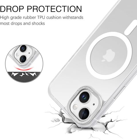 حافظة BENTOBEN لهاتف iPhone 15، حافظة هاتف iPhone 15 [متوافقة مع MagSafe]، غطاء مغناطيسي شفاف غير لامع مقاوم للصدمات للنساء والفتيات لهاتف iPhone 15 6.1 بوصة، وردي فاقع in Kuwait