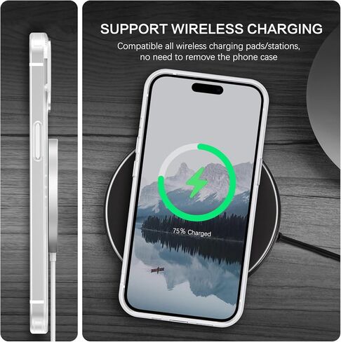 حافظة BENTOBEN لهاتف iPhone 15، حافظة هاتف iPhone 15 [متوافقة مع MagSafe]، غطاء مغناطيسي شفاف غير لامع مقاوم للصدمات للنساء والفتيات لهاتف iPhone 15 6.1 بوصة، وردي فاقع in Kuwait