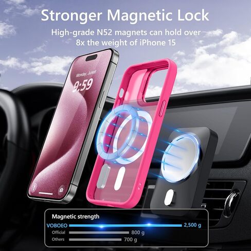 Magnetic for iPhone 13 Case & iPhone 14 case, Compatible with Magsafe, Built-in Stash Stand, Matte Scratch-Resistant Back Cover Shockproof Phone Case for iPhone 13/ iPhone 14, Black in Saudi Arabia