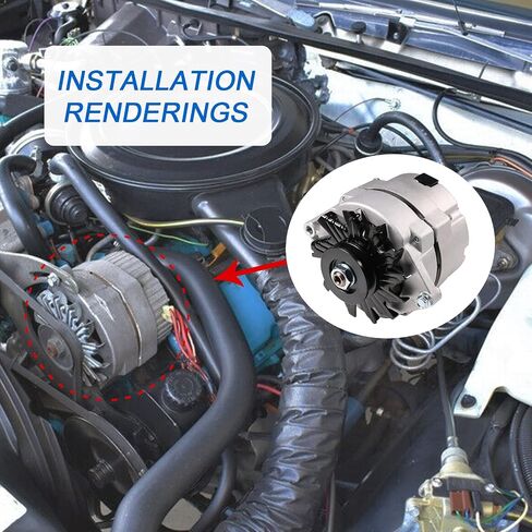 المولد 105 أمبير سلك واحد متوافق مع Buick Apollo Century Electra Estate Wagon Lesabre Regal Riviera Skylark Chevy C10 C20 C30 يستبدل # ADR0335 400-12340 7127-SE105 7127NSE-HO in Saudi Arabia