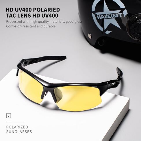 Night Vision Driving Glasses HD Yellow Lens Fit Over Sunglasses for Men Women Anti Glare Polarized Nighttime Glasses in Saudi Arabia
