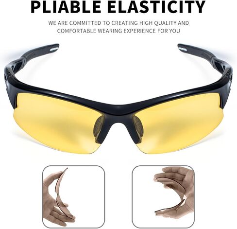 Night Vision Driving Glasses HD Yellow Lens Fit Over Sunglasses for Men Women Anti Glare Polarized Nighttime Glasses in Saudi Arabia