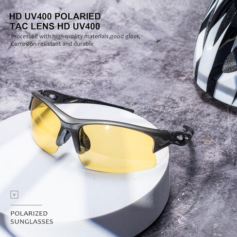 Night Vision Driving Glasses HD Yellow Lens Fit Over Sunglasses for Men Women Anti Glare Polarized Nighttime Glasses in Saudi Arabia