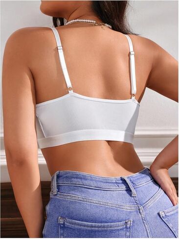 MakeMeChic Women's Plus Size Lace Wireless Bra Deep V Neck Solid Full Coverage Sheer Bralette in Kuwait