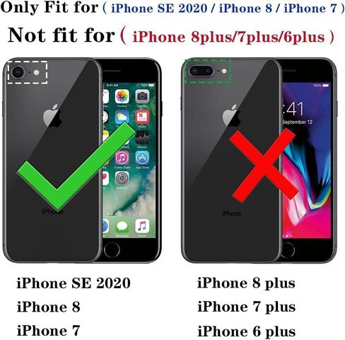 حافظة Yiakeng iPhone 8، حافظة iPhone 7، حافظة iPhone SE 2020/2022 مع واقي شاشة، حافظات حماية من الدرجة العسكرية مع حلقة لهاتف iPhone 8/7/SE 2020 (أحمر) in Kuwait