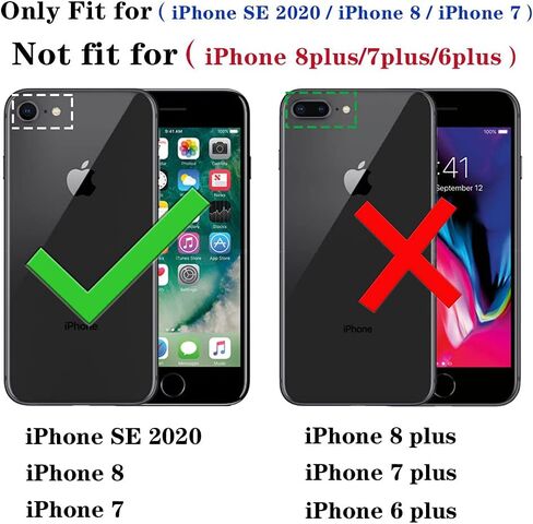حافظة Yiakeng iPhone 8، حافظة iPhone 7، حافظة iPhone SE 2020/2022 مع واقي شاشة، حافظات حماية من الدرجة العسكرية مع حلقة لهاتف iPhone 8/7/SE 2020 (أحمر) in Kuwait