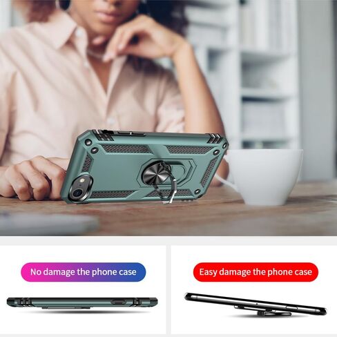 حافظة Yiakeng iPhone 8، حافظة iPhone 7، حافظة iPhone SE 2020/2022 مع واقي شاشة، حافظات حماية من الدرجة العسكرية مع حلقة لهاتف iPhone 8/7/SE 2020 (أحمر) in Kuwait