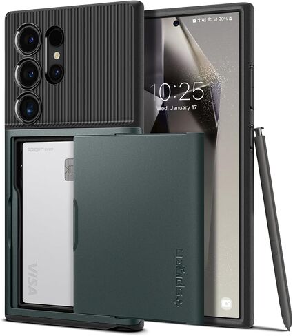 Spigen Slim Armor CS Designed for Galaxy S24 Ultra Case (2024) [Military-Grade Protection] - Abyss Green in Saudi Arabia