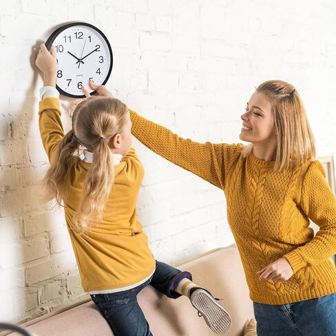 Inbagi 16 Pcs Wall Clock Large 12 Inch Silent Battery Operated Wall Clock Modern Non Ticking Quiet Quartz Clock Bulk for Kitchen Office Living Room Home Bathroom Bedroom Classroom School Decor, Black in Kuwait