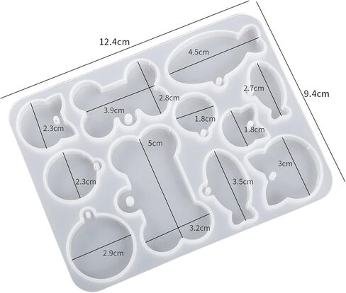 1 مجموعة من علامات الهوية للحيوانات الأليفة سلسلة المفاتيح حلقات المفاتيح قالب راتينج السيليكون مع عظمة الكلب والقط علامة الأسماك على شكل دائري قوالب صب سيليكون الإيبوكسي لعلامة تعريف الحيوانات الأليفة، صناعة يدوية ثلاثية الأبعاد in Kuwait