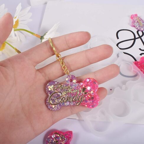 1 مجموعة من علامات الهوية للحيوانات الأليفة سلسلة المفاتيح حلقات المفاتيح قالب راتينج السيليكون مع عظمة الكلب والقط علامة الأسماك على شكل دائري قوالب صب سيليكون الإيبوكسي لعلامة تعريف الحيوانات الأليفة، صناعة يدوية ثلاثية الأبعاد in Kuwait