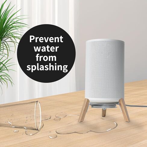 حامل مكبر صوت سطح المكتب من الخشب الحقيقي من شينار، حامل مكتب للطاولة متوافق مع Sonos Era 100 مع حامل تثبيت خشبي لطاولة إدارة الكابلات لـ Sonos 100 (أبيض) in Kuwait