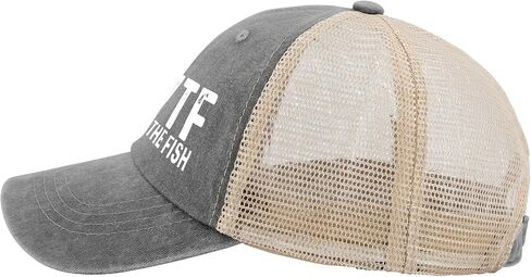 قبعة WTF Where's The Fish Hat Trucker للرجال قبعة شبكية عصرية للصيف in Saudi Arabia