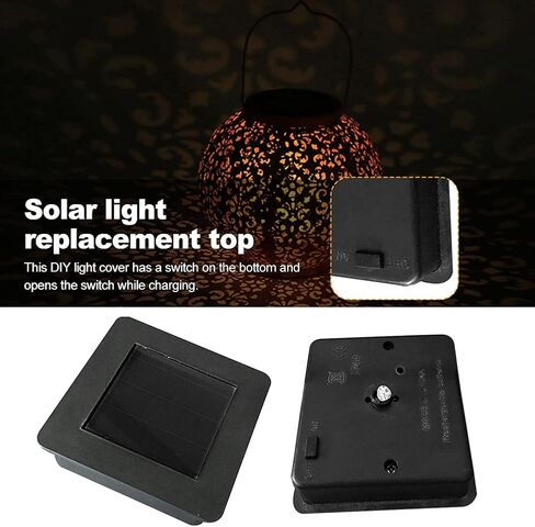 Solar Light Replacement Top Panel,Square Solar Panel Top Replacement, Replacement Solar Lantern Lids, Solar Light Battery Parts Battery Box for Outdoor Hanging Table Light(2pcs) in Saudi Arabia