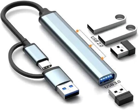 موزع USB 3.0 عالي السرعة 4 في 1 - من النوع C إلى USB 3.01 + USB 2.03 - صغير الحجم وخفيف الوزن - نقل بيانات بسرعة 5 جيجابت في الثانية - متوافق مع نظام التشغيل Mac OS/Windows - مثالي لأجهزة الكمبيوتر المحمولة وأجهزة الكمبيوتر الشخصية وXbox وPS4 in Kuwait