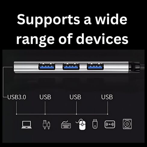 موزع USB 3.0 عالي السرعة 4 في 1 - من النوع C إلى USB 3.01 + USB 2.03 - صغير الحجم وخفيف الوزن - نقل بيانات بسرعة 5 جيجابت في الثانية - متوافق مع نظام التشغيل Mac OS/Windows - مثالي لأجهزة الكمبيوتر المحمولة وأجهزة الكمبيوتر الشخصية وXbox وPS4 in Kuwait