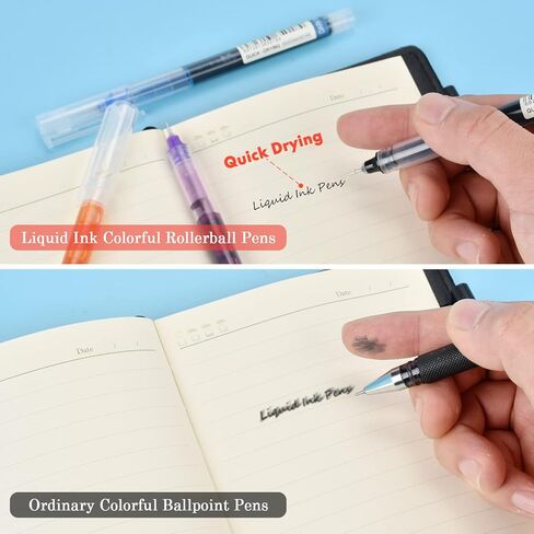 أقلام حبر سائلة من EooUooIP، أقلام كرة دوارة ملونة، أقلام حبر جل، 24 قطعة قلم رفيع متعدد الألوان لكتابة اليوميات وتدوين الملاحظات العبث والمدرسة والمكتب والمنزل in Kuwait