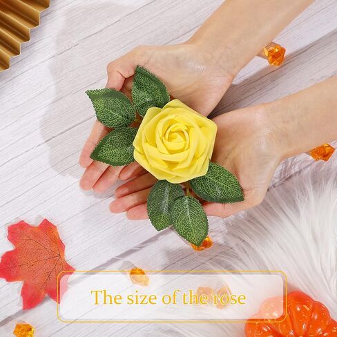 Syhood Artificial Foam Rose Flowers Vintage Fake Roses DIY Bouquets with Leaves and Stems for Wedding Bridal Shower Party Centerpieces Home Romantic Decor(Champagne,50 Pieces) in Saudi Arabia