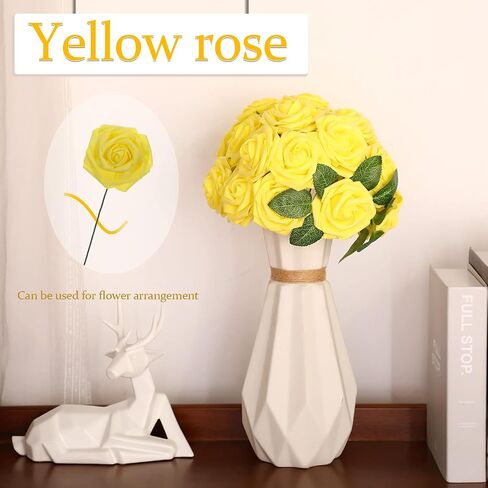 Syhood Artificial Foam Rose Flowers Vintage Fake Roses DIY Bouquets with Leaves and Stems for Wedding Bridal Shower Party Centerpieces Home Romantic Decor(Champagne,50 Pieces) in Saudi Arabia