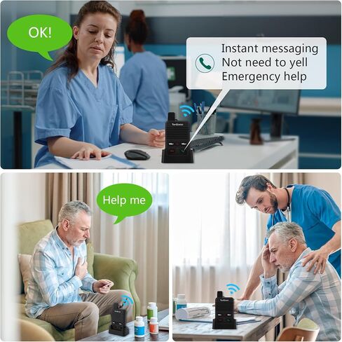 Intercom for Elderly - Full Duplex Wireless Intercom System for Home Use - 1000ft Two-Way Communication - Room to Room Intercom - Easy to Use Suitable fo Elderly/Kids/Pregnant in Saudi Arabia