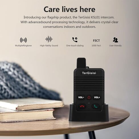 Intercom for Elderly - Full Duplex Wireless Intercom System for Home Use - 1000ft Two-Way Communication - Room to Room Intercom - Easy to Use Suitable fo Elderly/Kids/Pregnant in Saudi Arabia
