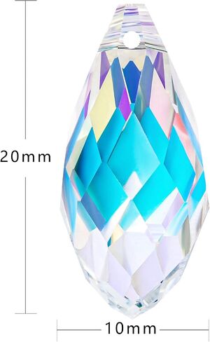 Novborcz 50Pcs AB Teardrop Crystal Beads 10x20mm Faceted Briolette Glass Beads Jewelry Making Supplied for DIY Beading Projects, Bracelets, Necklaces, Earrings & Other Jewelries in Saudi Arabia
