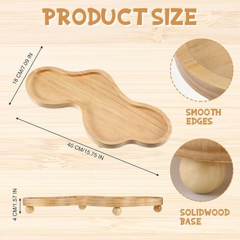 Uiifan Cloud Tray Wooden Decorative Tray Irregular Jewelry Tray Wooden Pedestal Stand Cloud Display Tray for Home Decoration (Brown) in Saudi Arabia