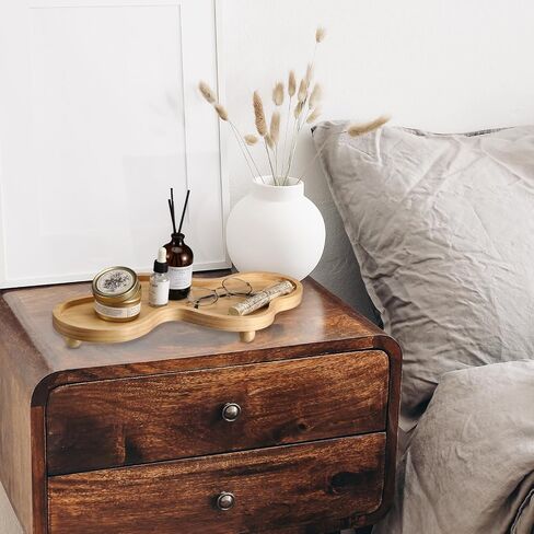 Uiifan Cloud Tray Wooden Decorative Tray Irregular Jewelry Tray Wooden Pedestal Stand Cloud Display Tray for Home Decoration (Brown) in Saudi Arabia