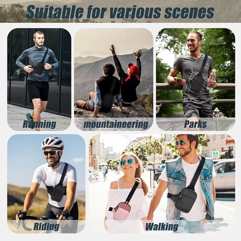 Small Sling Bag for Men and Women - Small Crossbody Bag Casual Waterproof Phone Chest Bag for Travelling Hiking in Saudi Arabia