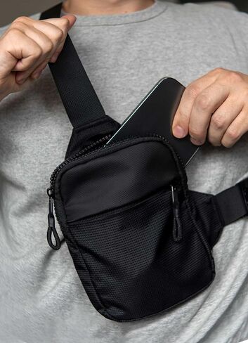 Small Sling Bag for Men and Women - Small Crossbody Bag Casual Waterproof Phone Chest Bag for Travelling Hiking in Saudi Arabia