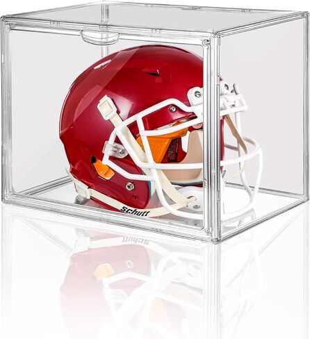 Football Helmet Display Case Full Size, Clear Acrylic Football Helmet Case Display Case with Magnetic Door and UV Protection for Football Helmet in Saudi Arabia