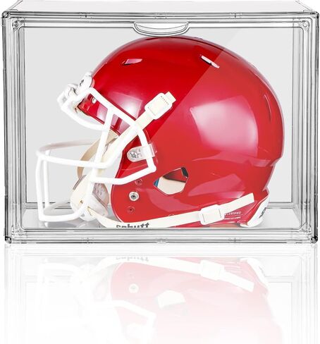 Football Helmet Display Case Full Size, Clear Acrylic Football Helmet Case Display Case with Magnetic Door and UV Protection for Football Helmet in Saudi Arabia