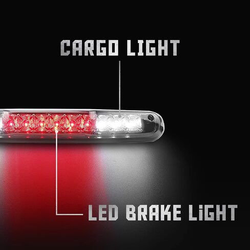 High Mount 3rd Stop Light Assemblies, Compatible with 2007-2013 Chevy Silverado/GMC Sierra 1500 2500HD 3500HD Third Center Cargo Reverse Rear LED Brake Light Bar Taillight (Chrome) in Saudi Arabia