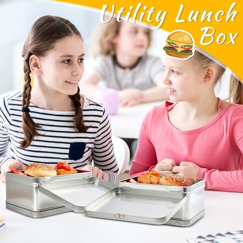 6 Pack DIY Lunch Box Tin Retro Set 8 x 6 x 4 inches with Hinged Lids DIY Large Fun Box for Storage Blank Design Vintage Metal Lunch Box for Kids Sandwich Containers (Black) in Kuwait