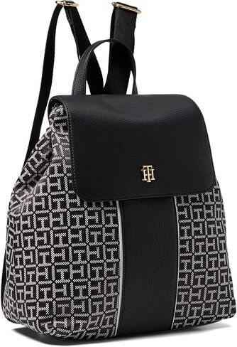 Tommy Hilfiger Chloe II Flap Backpack, Navy/White in Saudi Arabia