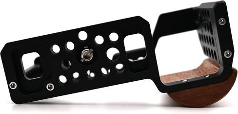 Camera Cage with Wood Handgrip Compatible for Sony Alpha A6400 A6300 A6000 A6100 Cameas with Cold Shoe,Handle Locating Holes,Multiple 1/4" 3/8" Screw Holes Photography Vlogging Shooting Rig in Saudi Arabia