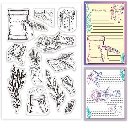 PH PandaHall Monthly Weekly Clear Stamps, PVC PlasticTransparent Rubber Stamps, Craft Stamps Greeting Card Stamps Seal Stamps for DIY Scrapbooking Album Decorating Photo Card Craft Making in Kuwait