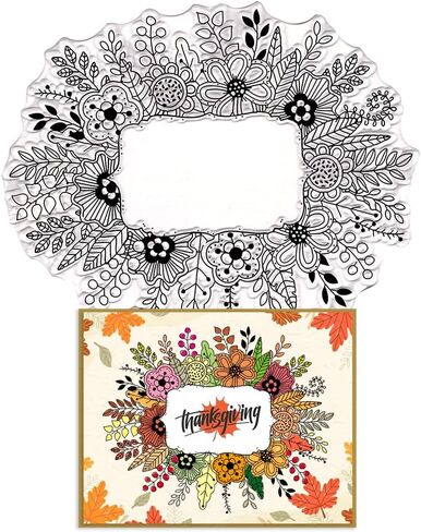 Threetols 2pcs Flower Clear Stamps for Card Making, Flower Birds Frame Clear Rubber Stamps Floral Stamps for Holiday Card Making Decor DIY Scrapbooking Transparent Album Decor Paper Craft in Kuwait