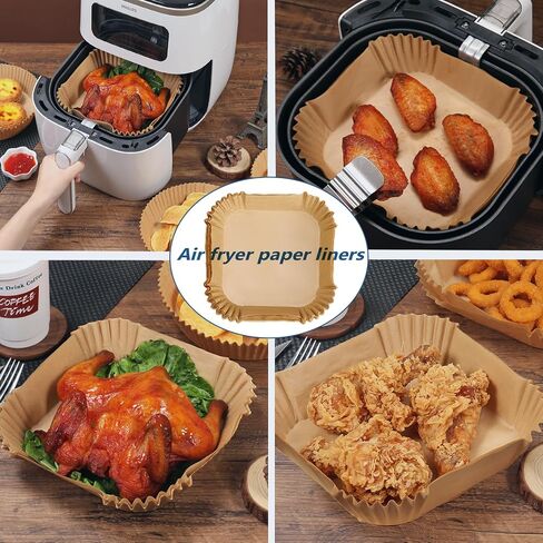 Air Fryer Liners Disposable 6.5 IN,100PCS Round Non-Stick Parchment Paper Parchment Paper for 3-5QT Air Fryer Roasting Microwave Basket in Saudi Arabia