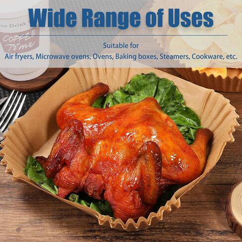 Air Fryer Liners Disposable 6.5 IN,100PCS Round Non-Stick Parchment Paper Parchment Paper for 3-5QT Air Fryer Roasting Microwave Basket in Saudi Arabia
