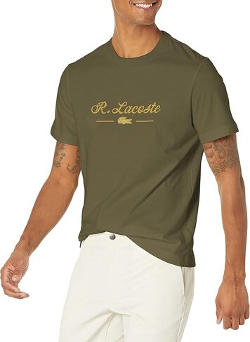 تي شيرت Lacoste للرجال بأكمام قصيرة وفتحة رقبة دائرية in Kuwait