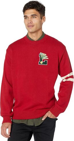 Lacoste Men's Long Sleeve Varsity L Crew Neck Sweater in Saudi Arabia