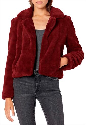 [BLANKNYC] womens Solid Cropped Faux Fur Jacket, Comfortable & Stylish Coat in Saudi Arabia