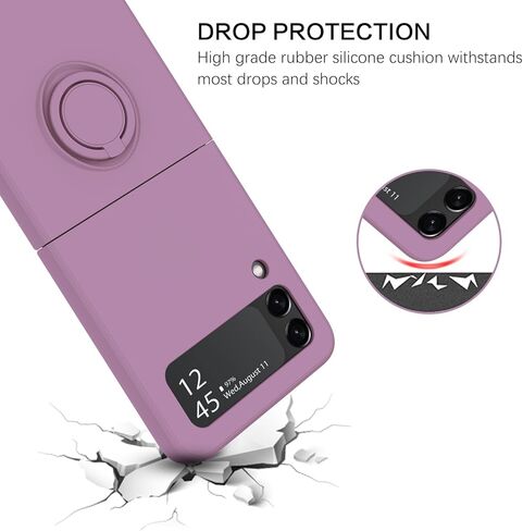 BENTOBEN متوافق مع حافظة Samsung Galaxy Z Flip 3، حافظة هاتف Samsung Z Flip3 5G، تصميم نحيف من السيليكون بمسند حلقي مقاوم للصدمات وممتص للصدمات للفتيات والنساء والأولاد والرجال، أرجواني in Saudi Arabia