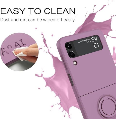 BENTOBEN متوافق مع حافظة Samsung Galaxy Z Flip 3، حافظة هاتف Samsung Z Flip3 5G، تصميم نحيف من السيليكون بمسند حلقي مقاوم للصدمات وممتص للصدمات للفتيات والنساء والأولاد والرجال، أرجواني in Saudi Arabia