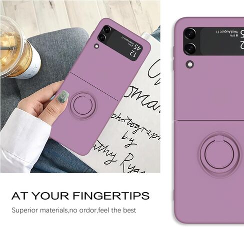 BENTOBEN Compatible with Samsung Galaxy Z Flip 3 Case, Phone Case Samsung Z Flip3 5G, Slim Silicone Kickstand Ring Holder Design Shockproof Protetive Bumper Girls Women Boys Men Cover, Purple in Saudi Arabia